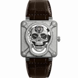 Bell & Ross BR 01 Mens watch Unisex Manual winding Steel BR01SKULLSKFLD