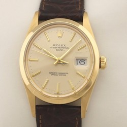 Rolex Oyster Perpetual Date Mens watch Unisex Yellow gold Automatic 15008