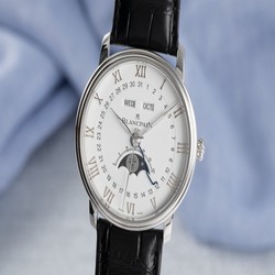 Blancpain Villeret Quantieme Complet Mens watch Unisex Automatic Steel 6654-1127-55B