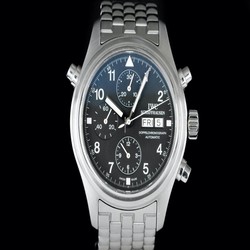 IWC Pilot Double Chronograph Mens watch Unisex Automatic Steel IW371319