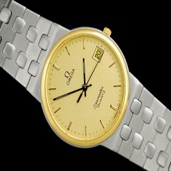 Omega Seamaster Mens watch Unisex Quartz Gold Steel 7595
