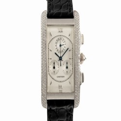 Cartier Tank Americaine Mens watch Unisex Quartz White gold 2339