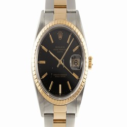 Rolex Oyster Perpetual Date Mens watch Unisex Gold Steel Automatic 15223