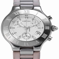 Cartier 21 Chronoscaph Mens watch Unisex Quartz Steel W10184U2 2424