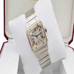 Cartier Santos Galbee Mens watch Unisex Quartz Gold Steel 1566