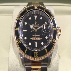 Rolex Submariner Date Mens watch Unisex Gold Steel Automatic 16613N