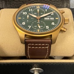 IWC Pilot Spitfire Chronograph Mens watch Unisex Automatic Bronze IW387902