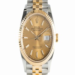 Rolex Datejust 36 Mens watch Unisex Gold Steel Automatic 126233
