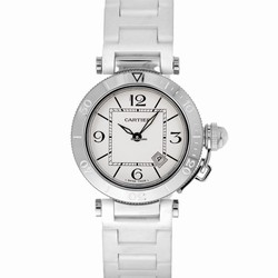 Cartier Pasha Seatimer Womens watch Quartz Steel W3140002  3025