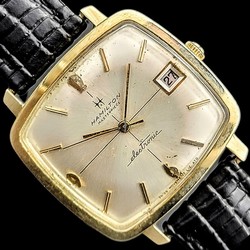 Hamilton Mens watch Unisex Quartz Gold Steel Lic ATO 9154 ESA