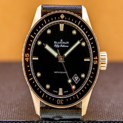 Blancpain Fifty Fathoms Bathyscaphe Mens watch Unisex Automatic Rose gold 5000-36S30-B52A