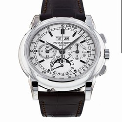 Patek Philippe Perpetual Calendar Chronograph Mens watch Unisex Manual winding White gold 5970G