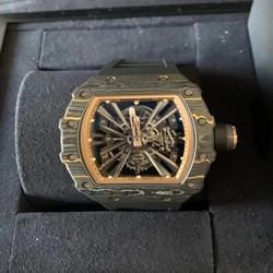 Richard Mille Mens watch Unisex Automatic Carbon Richard Mille RM 12-01 Tourbillon Gold Quartz Tpt